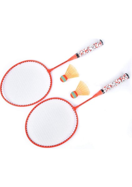 Çocuklar Için Badminton Raketleri, Raketle Raket Spor Seti, Çocuklar Için 2 Toplu Oyuncular Kapalı Açık Spor Turuncu (Yurt Dışından)