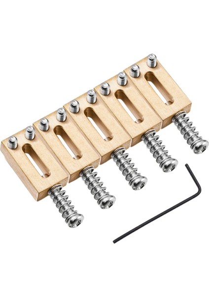 6 Takım Köprü Eyer Katı Pirinç Elektro Gitar Köprü Köprü Kodu Dize Çekme Dize Kodu Dize Eyer (Gümüş) (Yurt Dışından)