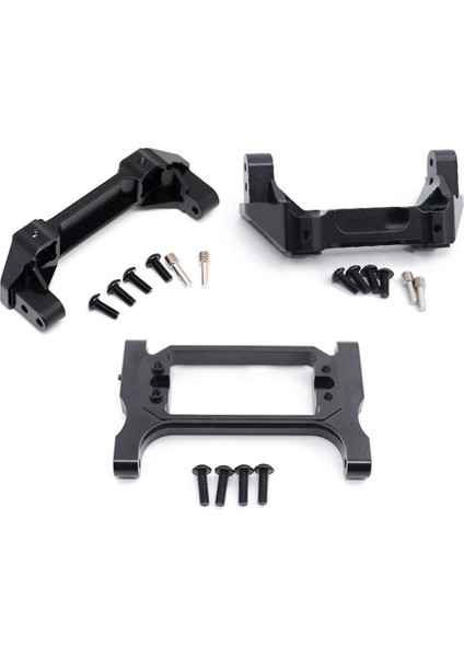 -4 Alüminyum Alaşımlı Ön ve Arka Çarpışma Önleyici Taban Tampon Kiriş Trx4 Metal 3 Parça Set, Siyah (Yurt Dışından)