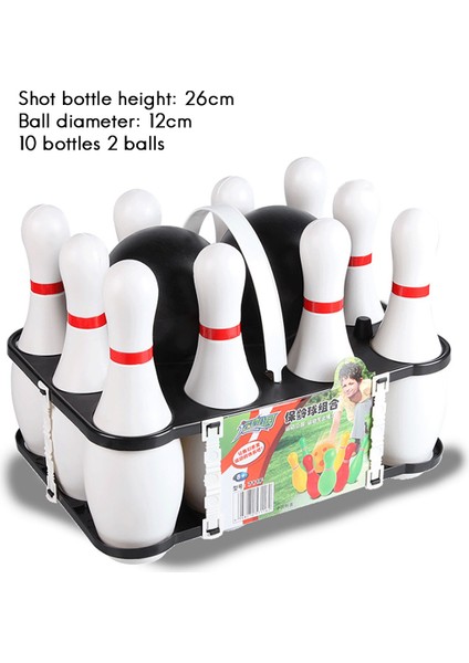 Çocuklar ve Yetişkinler Için 1 Set Bowling Seti Aile Çocuklar ve Yetişkinler Için 10 Lobutlu 2 Top Arka Bahçe Kukaları (Yurt Dışından)
