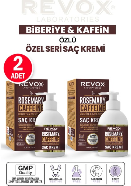 Biberiye ve Kafein Özlü Saç Kremi (2'li Set)