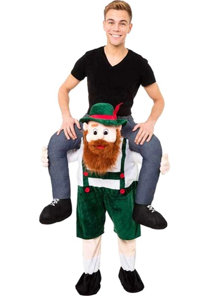 Oktoberfest Bira Adam Omuz Taşıma Maskot Kostüm Taşıma Bira Adam Kostüm Cadılar Bayramı Noel Partisi Elbise Binmek (Yurt Dışından)