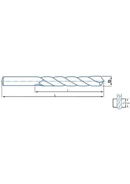 10,50X265MM Izar DIN1869N Hss Taşlanmış Buhar Menevişli Ekstra Uzun Matkap Ucu