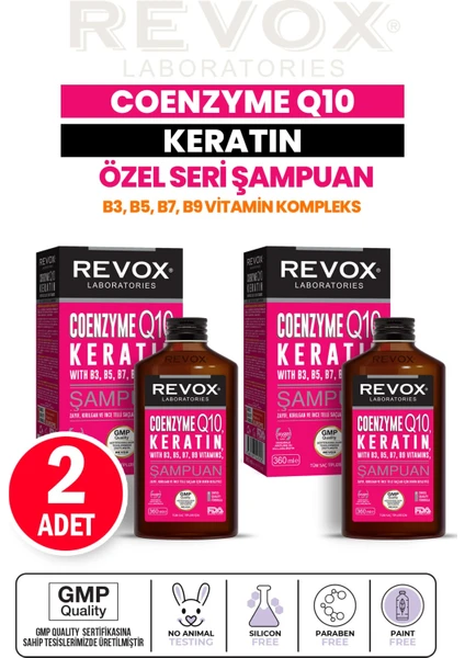 Keratin & Koenzim Q10, B Vitamin Kompleks Özel Seri Şampuan 2'li Set