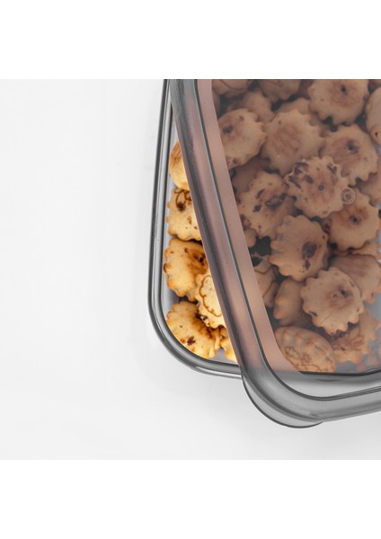 6 Adet Pratik Box - Dikdörtgen Kapaklı Saklama Kabı - Baharatlık Kahvaltı Çerezlik Kabı 6X380 ml