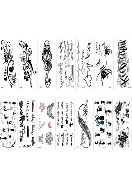 Sayfalık Klasik Siyah Dövme Kedi Kuş Çiçek Dıy Su Geçirmez Geçici Dövme Etiket El Vücut 105*60MM (Yurt Dışından) fırsatları