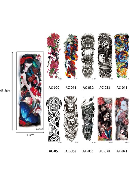 Büyük Büyük Tam Kol Geçici Dövme Etiket Güzellik Çıkartması Vücut Sanatı Çiçekler Unisex (Yurt Dışından) indirimleri
