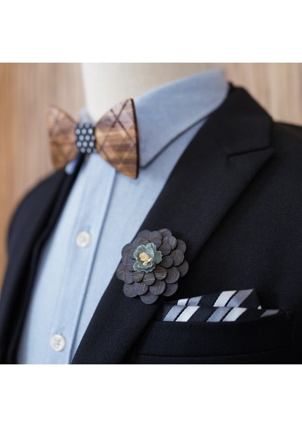 Mahoosıve Erkek Çiçek Yaka Damat Ahşap Yaka Pin Çiçek Düğün Yaka Çiceği Çiçek Kravat Yaka (Yurt Dışından) modelleri