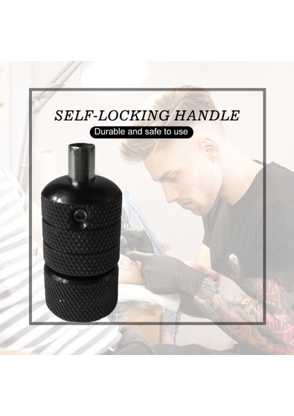 25MM Alüminyum Alaşımlı Kendinden Kilitli Dövme Sapları Profesyonel Kendinden Kilitli Kol - Siyah (Yurt Dışından) fırsatları