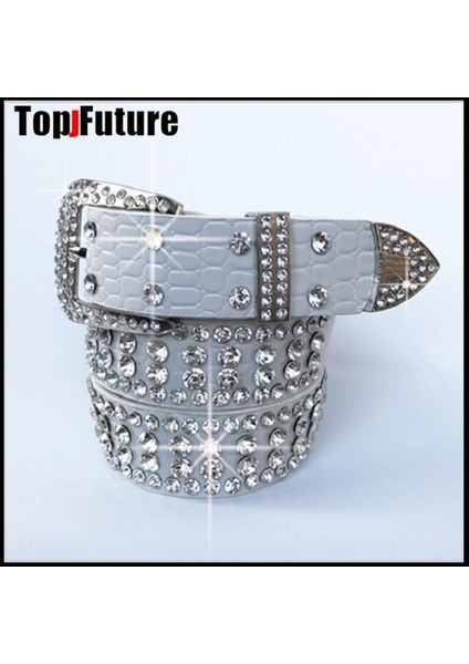 4 Stilleri Batı Kovboy Bling Bling Rhinestones Kemer Kafatası Çivili Kemer Kadın Erkek Moda Cinto De Strass Ceinture Hediye (Yurt Dışından)