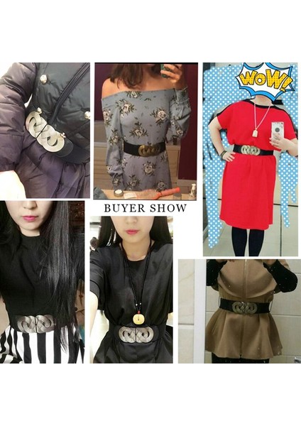 Bayanlar Geniş Kemer Vintage Toka Bel Kemeri Kadın Elastik Streç Korse Kemer Pu Deri Elbise Ceket Dekoratif Kemer (Yurt Dışından) modelleri