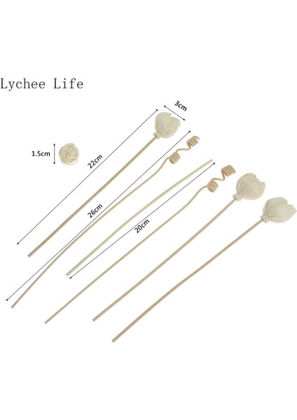 Lychee Life 7 Adet Yapay Çiçek Gül Tomurcuğu Rattan Kamış Difüzör Koku Çubukları Yedek Diy Ev Dekorasyon (Yurt Dışından)