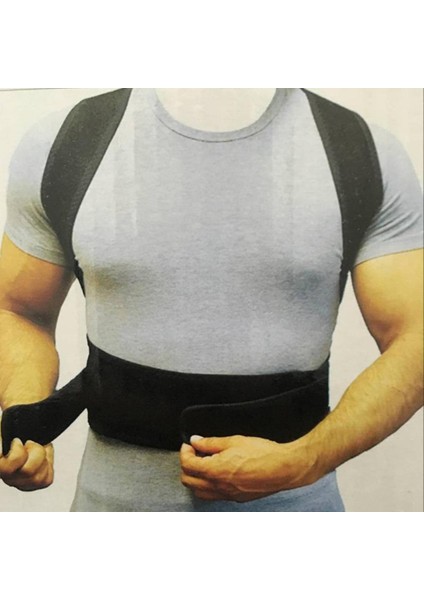 Erkekler Için Faydalı Polyester Nefes Ayarlanabilir Arka Brace Klavikula Desteği Duruş Düzeltici Sırt Desteği Kemer (Yurt Dışından)
