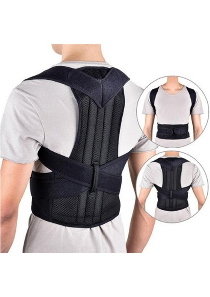 Erkekler Için Faydalı Polyester Nefes Ayarlanabilir Arka Brace Klavikula Desteği Duruş Düzeltici Sırt Desteği Kemer (Yurt Dışından) modelleri