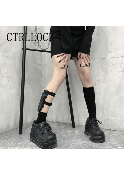 Ctrllock Grunge Bıçak Kılıfı Esnek Sapanlar Bacak Yüzükler Ayarlanabilir Toka Bacak Demeti Garters Streetwe... (Yurt Dışından)