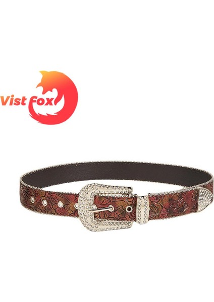 Vist Fox Bayan Elbise Kemeri Rhinestones Ayarlanabilir Pürüzsüz Yüzey Kemer (Yurt Dışından)