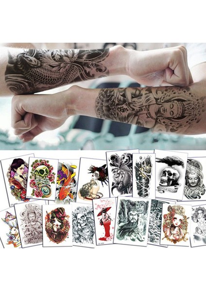 Kol Kol Dövme Su Geçirmez Geçici Dövme Etiket Dövme Vücut Sanatı Dövme Çok Renkli A008 (Yurt Dışından) indirimleri