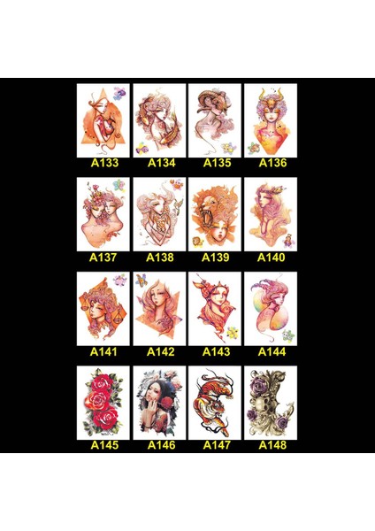 Kol Kol Dövme Geçici Dövme Su Geçirmez Etiket Dövme Vücut Sanatı Dövme - Çok Renkli A148 (Yurt Dışından) fırsatları