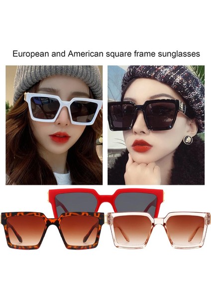 Kare Güneş Gözlüğü Kadın Lüks Marka Retro Büyük Boy Kadın Güneş Gözlüğü Lüks Ayna Gözlük Yüksek Kalite Vintage Oculos (Yurt Dışından)