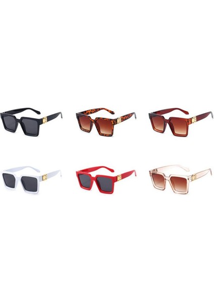 Kare Güneş Gözlüğü Kadın Lüks Marka Retro Büyük Boy Kadın Güneş Gözlüğü Lüks Ayna Gözlük Yüksek Kalite Vintage Oculos (Yurt Dışından)