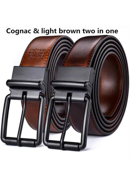 MEN39S Geri Dönüşümlü Kemer Rahat Jean Rulo Toka 34MM 2 Renk Için Bir Ters (Yurt Dışından)