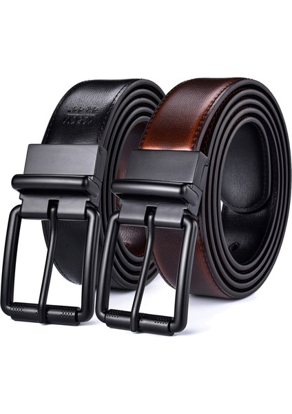 MEN39S Geri Dönüşümlü Kemer Rahat Jean Rulo Toka 34MM 2 Renk Için Bir Ters (Yurt Dışından)