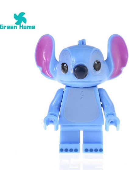 Yeşil Ev Montajlı Minifigure Lilo ve Stitch Stitch Mini Şekil Yapı Taşı Oyuncak (Yurt Dışından)
