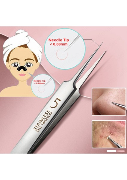 Paslanmaz Sivilce Siyah Nokta Klip 0.1mm Yüz Masajı Cilt Bakımı Siyah Nokta Remover Güzellik Sağlık Siyah Nokta Klip Yüz Sökücü Araçları (Yurt Dışından)