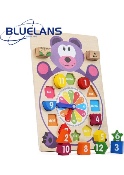 Ahşap Saat Oyuncakları Yapı Taşları Ahşap Yapboz Tahtası Beyin Geliştirme Oyuncakları (Yurt Dışından)