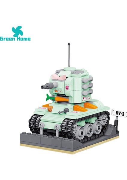 Yeşil Ev Tankı Yapı Taşları Askeri Serisi Sherman Tankı Yapı Taşı Plastik Bulmaca Oyuncak (Yurt Dışından)