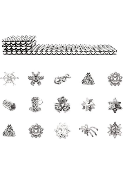 216 Adet 5mm Manyetik Top Seti Sihirli Mıknatıs Küp Yapı Oyuncak Stres Giderici Mix 6 Renkli (Yurt Dışından)