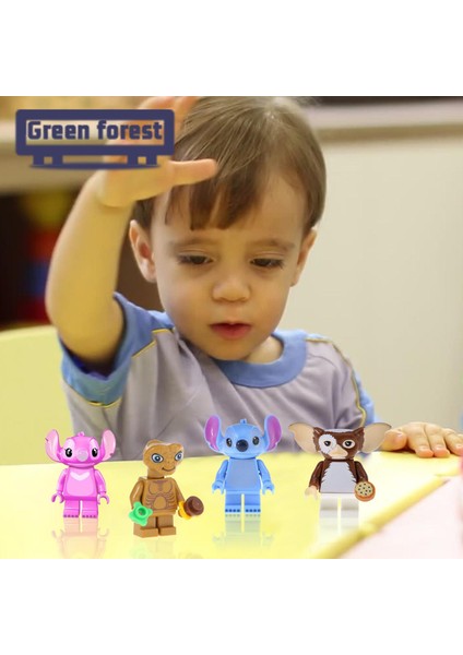 Yeşil Orman Montajlı Minifigure Dıy Montajlı Dikiş Mini Şekil Yapı Taşı Oyuncak (Yurt Dışından)