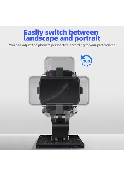 [rongcai] Yenı Dashboard Araç Telefonu Tutucu 360° Döndürme Evrensel Cep Telefonu Araba Sabitleme Kıskacı Standı 360 Derece Araç Navigasyon Braketi (Yurt Dışından)