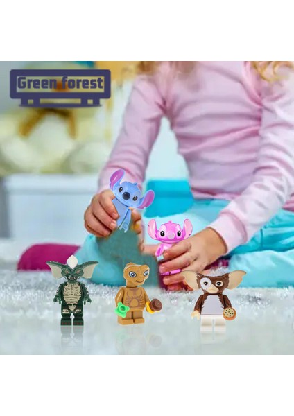 Yeşil Orman Montajlı Minifigure Dıy Montajlı Dikiş Mini Şekil Yapı Taşı Oyuncak (Yurt Dışından)