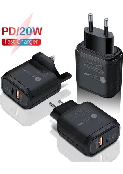 Pd 20W USB Şarj Aleti Qc3.0 Hızlı Şarj iPhone 12 11 Pro Max Xiaomi 10 Samsung Oneplus Evrensel Adaptör Cep Telefonu Şarj Cihazı (Yurt Dışından)