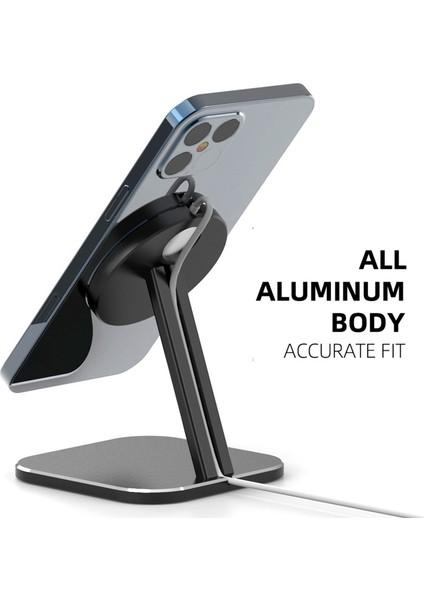 iPhone 12MINI 12 Pro Max Için Şarj Tutacağı Manyetik Kablosuz Şarj Film Standı Şarj Standını Asın (Yurt Dışından)