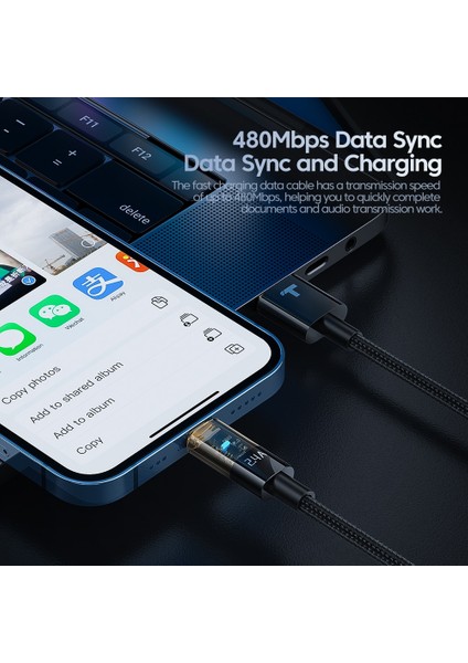 Toocki 2.4A USB Kablosu iPhone 13 12 11 Pro Max Xs x 8 Artı Şeffaf Hızlı Şarj Kablosu iPhone Şarj Cihazı Veri Hattı (Yurt Dışından) fırsatları