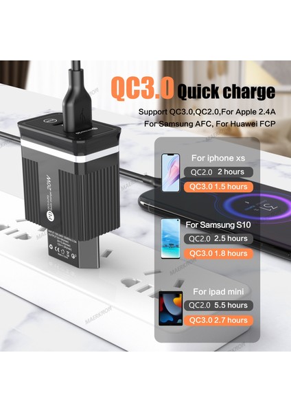 Maerknon USB C Şarj Cihazı 20W Hızlı Şarj Qc 3.0 Hızlı Telefon Duvar Şarj Cihazı C Tipi Pd Güç Adaptörü Samsung Xiaomi iPhone 14 13 (Yurt Dışından) fiyatları