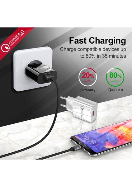 18W USB Şarj Aleti Qc3.0 Hızlı Duvar Şarj Cihazı Cep Telefonu Şarj Cihazı Oppo Find X3 X2 Lite Neo Reno 6 5 4 3 2 Z Pro USB Tip-C Kablo (Yurt Dışından) fırsatları