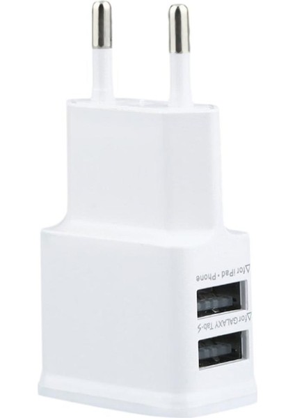 5V 2A Çift USB Bağlantı Noktası Ab Tak Ac Duvar Şarj Adaptörü Cep Telefonu Tablet Beyaz Ab (Yurt Dışından)