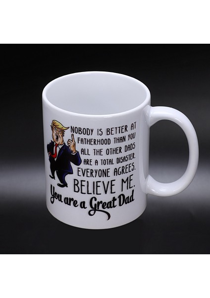 Komik Büyük Baba Donald Trump Kahve Kupalar Handgrip Seramik Fincan Kahve Süt Çay Kupa Drinkware Babalar Günü Hediyesi Kupalar (Yurt Dışından) fırsatları