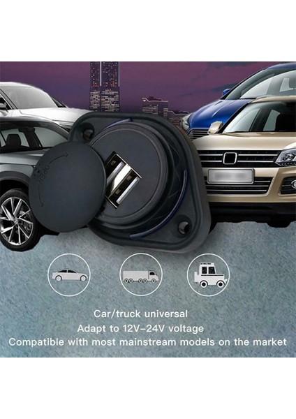 12-24V 3.1A Çift USB Şarj Güç Soketi Adaptörü 2 Port USB Araç Telefonu Şarj Cihazı Paneli Montaj Oto Motosiklet Araba Tekne Adaptörleri (Yurt Dışından) fiyatları