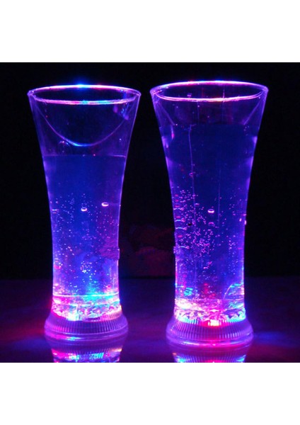 Renkli LED Parlayan Bardak Flaş Su Indüksiyon Işık Bardak Içme Bardakları - Renkli (Yurt Dışından)