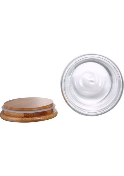 Çift Katmanlı Duvar Şeffaf Gltea Bardak + Bambu Kapak Seti Glcoffee Süt Kupa (Yurt Dışından)