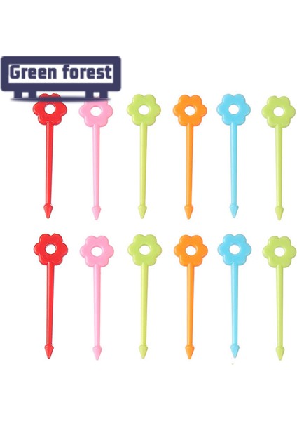 Yeşil Orman Meyve Çatalları Çiçek Tasarımı Ayçiçeği Şekli Tatlı Kürdan Bento Aksesuarları (Yurt Dışından) fiyatları