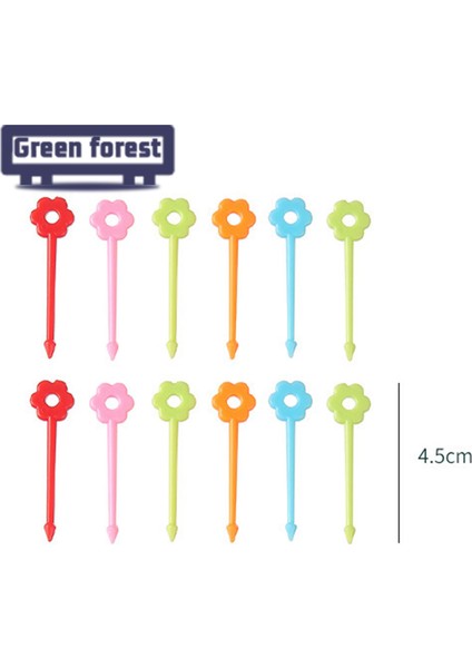 Yeşil Orman Meyve Çatalları Çiçek Tasarımı Ayçiçeği Şekli Tatlı Kürdan Bento Aksesuarları (Yurt Dışından) fırsatları