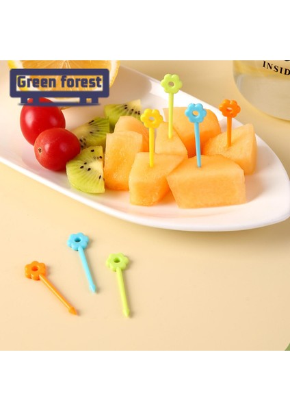 Yeşil Orman Meyve Çatalları Çiçek Tasarımı Ayçiçeği Şekli Tatlı Kürdan Bento Aksesuarları (Yurt Dışından) indirimleri