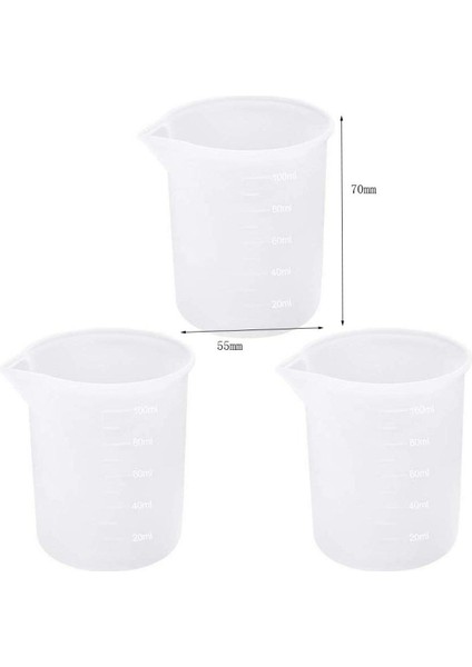 Ersono 10 Adet Silikon Ölçüm Bardak 100 ml Silikon Bardak Yapışmaz Karıştırma Bardak Dıy Tutkal Araçları Bardak El Yapımı Zanaat (Yurt Dışından)