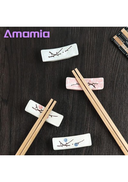 Amamia Yemek Çubukları Dinlenme Güzel Çiçek Desenli Yemek Çubukları Tutucu (Yurt Dışından)