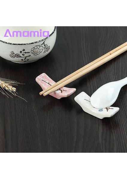 Amamia Yemek Çubukları Dinlenme Güzel Çiçek Desenli Yemek Çubukları Tutucu (Yurt Dışından)
